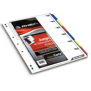 Separador Rhein Tamaño Carta 6 Posiciones Vinilico Color  (Disponible Solo en Punta Arenas)