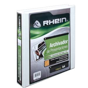 Archivador de Presentación Rhein A4 2 Anillos 0,5" Blanco (SA)