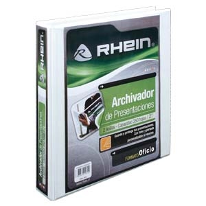 Archivador de Presentación Rhein Oficio  2 Anillos 3" Blanco (SA)