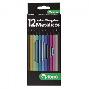 Lápiz Color Torre Metálicos 12 Colores  (SA)