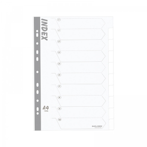 Separador Datazone A4 Plastico Blanco 10un	 (SA)