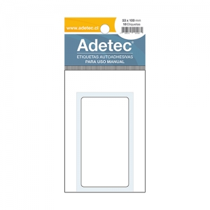 Etiqueta Rectangular Blanca Adetec 53x100mm 18 Etiquetas  (SA)