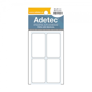 Etiqueta Rectangular Blanca Adetec 34x61mm 40 Etiquetas