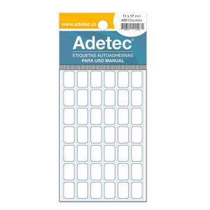 Etiqueta Adetec Rectangular Blanca 11x17 mm  (SA)