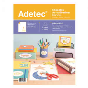 Etiqueta Blanca Mate Adetec 216x279mm Carta 25 Etiquetas  (SA)
