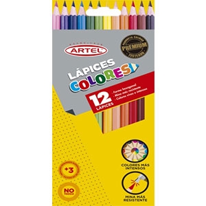 Lápices de Colores Artel Largo 12 Unidades   (Disponible desde I - IX Región ) (SA)