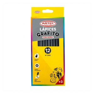 Lápiz Grafito Artel 2HB Hexagonal C/Goma  (SA)