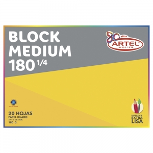 Block de Dibujo Artel Medium 180 1/4 20 Hojas (SA)