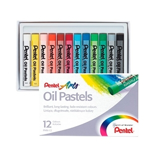 Lápiz Pastel Pentel 12 Colores   (Disponible desde I - IX Región ) (SA)
