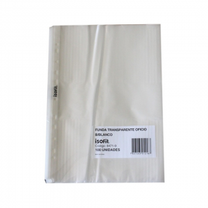Funda Isofit Oficio Transparente PQ 100un  (SA)