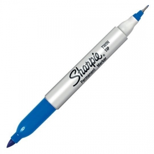 Marcador Permanente Sharpie Doble Punta Azul	 (SA)